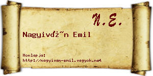 Nagyiván Emil névjegykártya